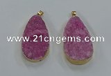 NGP8515 25*48mm - 27*52mm flat teardrop druzy agate pendants