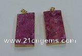 NGP8525 25*50mm - 27*53mm rectangle druzy agate pendants