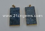 NGP8526 25*50mm - 27*53mm rectangle druzy agate pendants