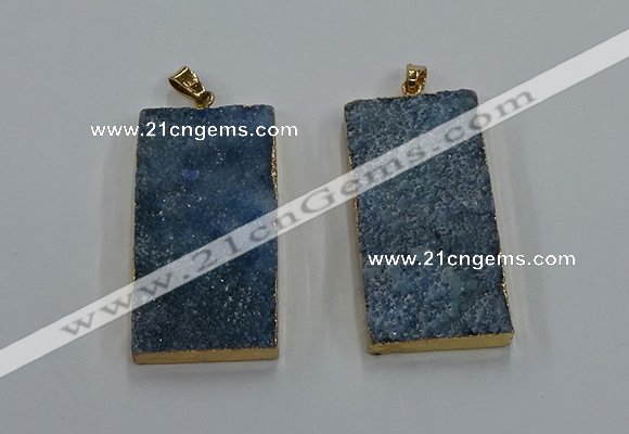 NGP8526 25*50mm - 27*53mm rectangle druzy agate pendants