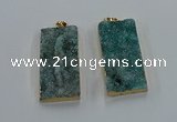 NGP8527 25*50mm - 27*53mm rectangle druzy agate pendants