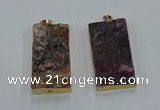 NGP8529 25*50mm - 27*53mm rectangle druzy agate pendants