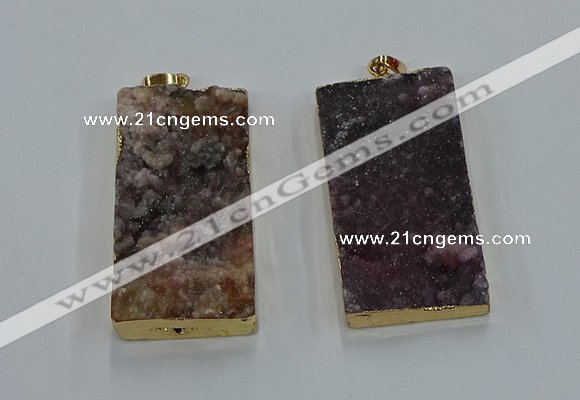 NGP8529 25*50mm - 27*53mm rectangle druzy agate pendants