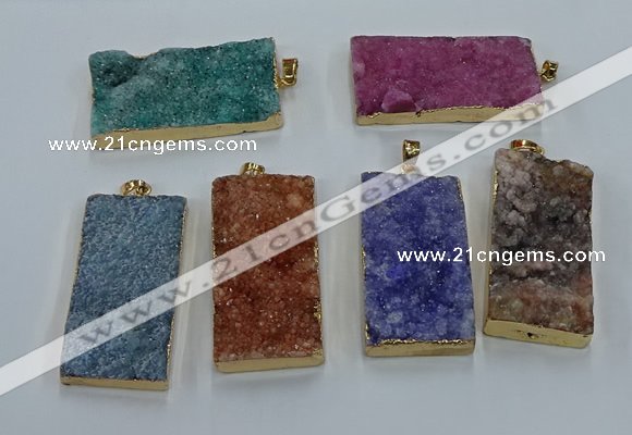 NGP8530 25*50mm - 27*53mm rectangle druzy agate pendants