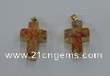 NGP8533 22*30mm - 25*35mm cross druzy agate pendants wholesale