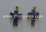 NGP8534 22*30mm - 25*35mm cross druzy agate pendants wholesale