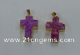 NGP8535 22*30mm - 25*35mm cross druzy agate pendants wholesale