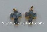 NGP8538 22*30mm - 25*35mm cross druzy agate pendants wholesale