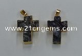 NGP8540 22*30mm - 25*35mm cross druzy agate pendants wholesale