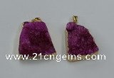 NGP8546 25*33mm - 30*35mm trapezoid druzy agate pendants