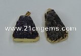 NGP8550 25*33mm - 30*35mm trapezoid druzy agate pendants