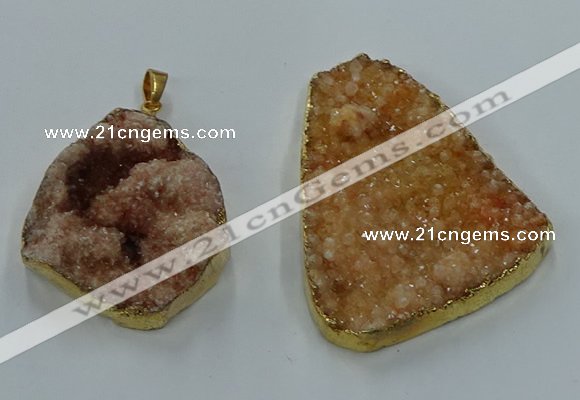 NGP8564 28*45mm - 35*50mm freeform druzy agate pendants wholesale