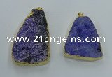 NGP8565 28*45mm - 35*50mm freeform druzy agate pendants wholesale