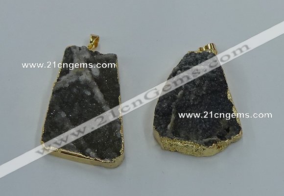 NGP8571 28*45mm - 35*50mm freeform druzy agate pendants wholesale