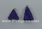 NGP8576 18*25mm - 25*40mm triangle druzy agate pendants wholesale