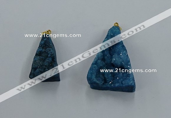 NGP8579 18*25mm - 25*40mm triangle druzy agate pendants wholesale