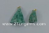 NGP8580 18*25mm - 25*40mm triangle druzy agate pendants wholesale