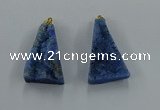 NGP8581 18*25mm - 25*40mm triangle druzy agate pendants wholesale