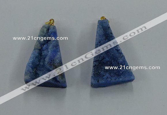 NGP8581 18*25mm - 25*40mm triangle druzy agate pendants wholesale