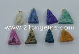 NGP8583 18*25mm - 25*40mm triangle druzy agate pendants wholesale