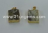 NGP8585 18*25mm rectangle druzy agate pendants wholesale