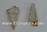 NGP8593 13*40mm - 20*35mm triangle druzy agate pendants wholesale