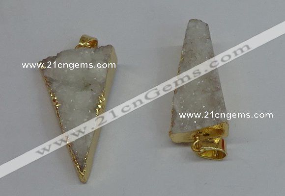 NGP8593 13*40mm - 20*35mm triangle druzy agate pendants wholesale