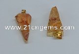 NGP8594 13*40mm - 20*35mm triangle druzy agate pendants wholesale