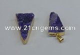 NGP8595 13*40mm - 20*35mm triangle druzy agate pendants wholesale