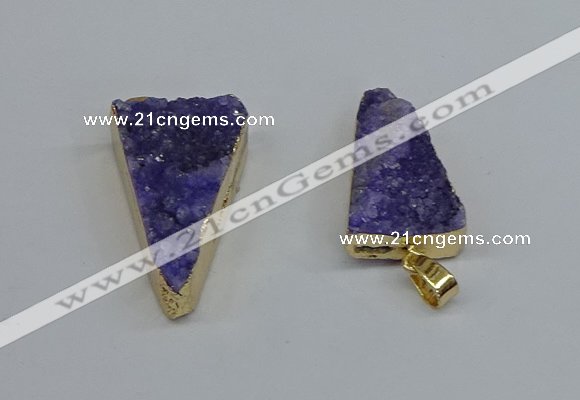 NGP8595 13*40mm - 20*35mm triangle druzy agate pendants wholesale