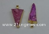 NGP8596 13*40mm - 20*35mm triangle druzy agate pendants wholesale