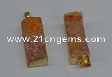 NGP8605 15*35mm - 16*40mm rectangle druzy agate pendants wholesale