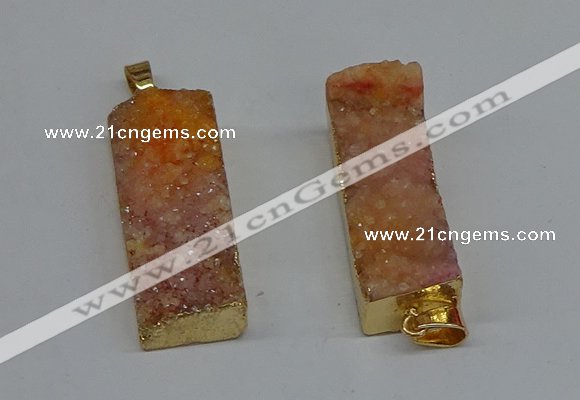 NGP8605 15*35mm - 16*40mm rectangle druzy agate pendants wholesale