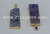 NGP8606 15*35mm - 16*40mm rectangle druzy agate pendants wholesale