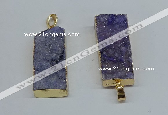 NGP8606 15*35mm - 16*40mm rectangle druzy agate pendants wholesale