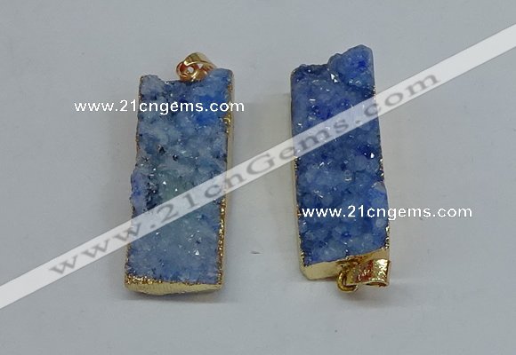 NGP8609 15*35mm - 16*40mm rectangle druzy agate pendants wholesale