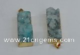 NGP8610 15*35mm - 16*40mm rectangle druzy agate pendants wholesale