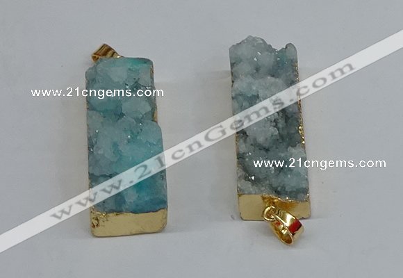 NGP8610 15*35mm - 16*40mm rectangle druzy agate pendants wholesale