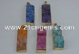 NGP8613 15*35mm - 16*40mm rectangle druzy agate pendants wholesale