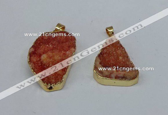 NGP8616 25*30mm - 28*40mm freeform druzy agate pendants wholesale