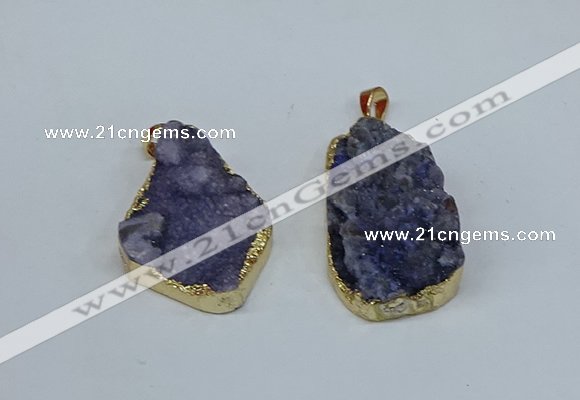 NGP8617 25*30mm - 28*40mm freeform druzy agate pendants wholesale