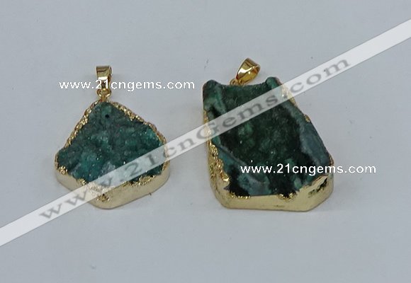 NGP8621 25*30mm - 28*40mm freeform druzy agate pendants wholesale