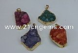 NGP8624 25*30mm - 28*40mm freeform druzy agate pendants wholesale