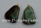 NGP8640 30*45mm - 35*50mm freeform druzy agate pendants wholesale