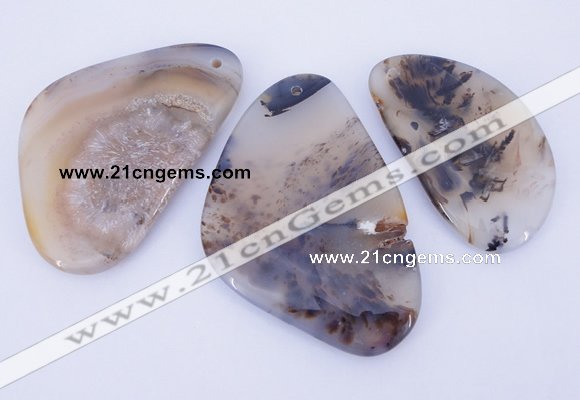 NGP866 5PCS 30-50mm*50-70mm freeform agate gemstone pendants