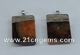 NGP8678 26*36mm rectangle druzy agate pendants wholesale