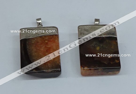 NGP8678 26*36mm rectangle druzy agate pendants wholesale