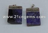 NGP8679 26*36mm rectangle druzy agate pendants wholesale