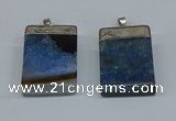 NGP8681 26*36mm rectangle druzy agate pendants wholesale