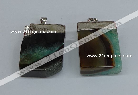 NGP8682 26*36mm rectangle druzy agate pendants wholesale